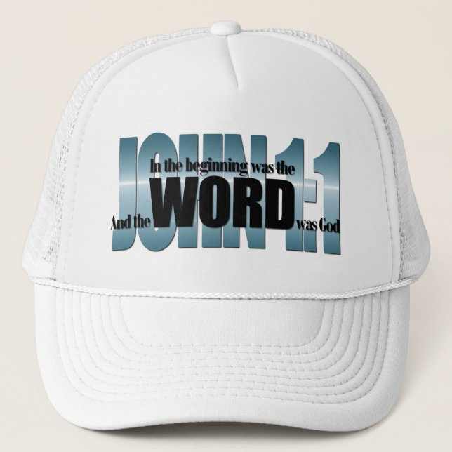 Bible Verse: John 1:1 Trucker Hat (Front)