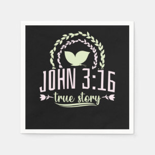 Bible Verse John 316 True Story Napkin