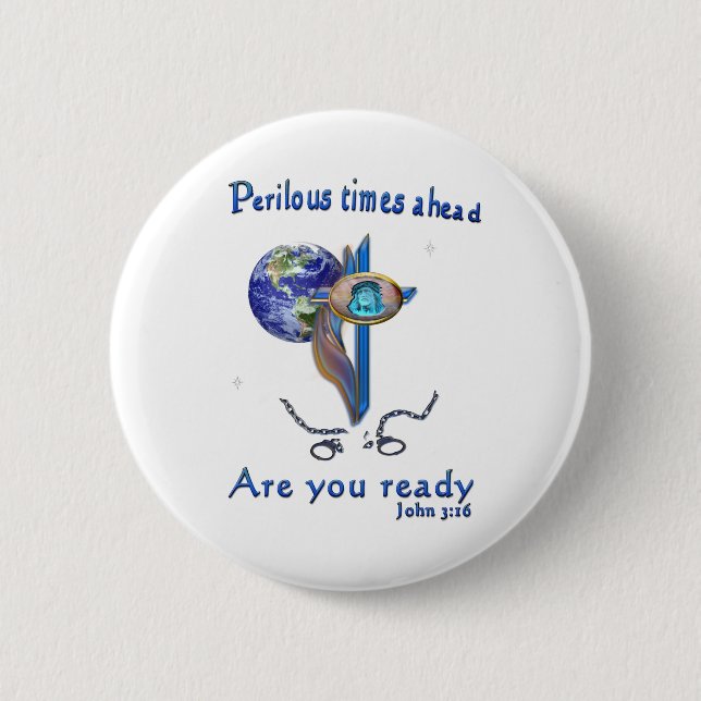 Bible Verse John 3:16 6 Cm Round Badge (Front)