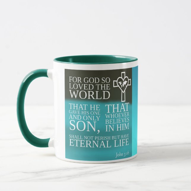 Bible Verse John 3:16 God's love for us Coffee mug (Left)