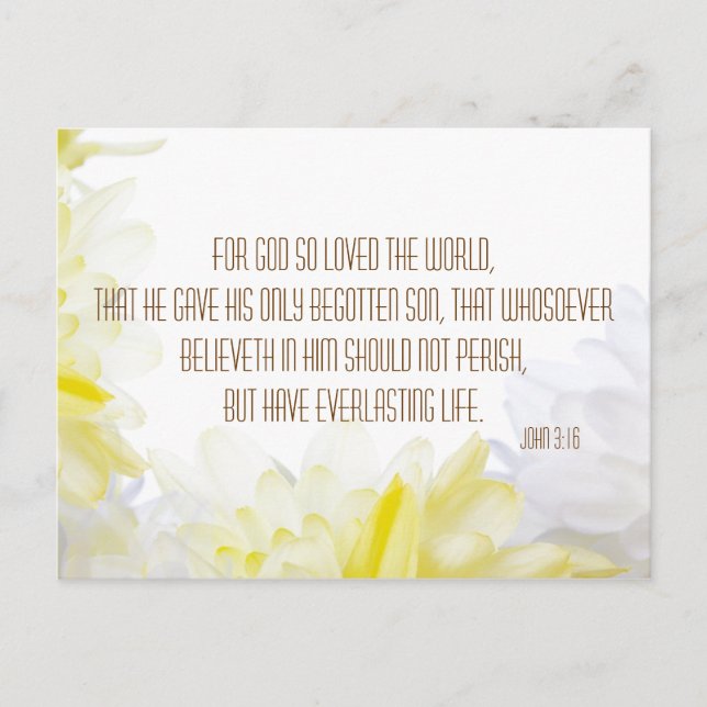 Bible Verse John 3.16 Postcard (Front)