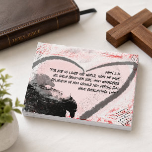 Bible Verse John 3:16 Thrashed Heart Postcard