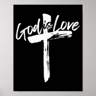 Bible Verse John 4_8 God Is Love Christian Faith Poster