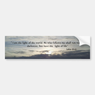 Bible Verse John 8:12 Bumper Sticker
