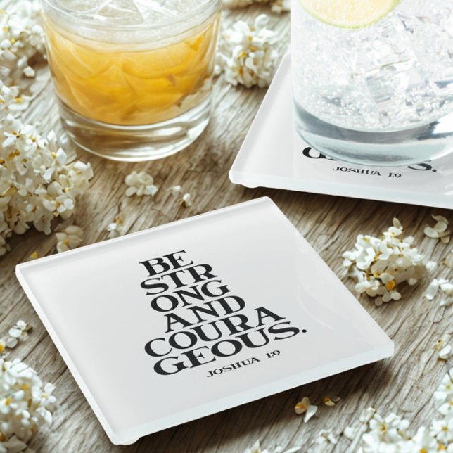 Bible verse Joshua  Glass Coaster (Creator Uploaded)