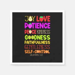 Bible Verse Joy Love Patience Peace Kindness Goodn Napkin