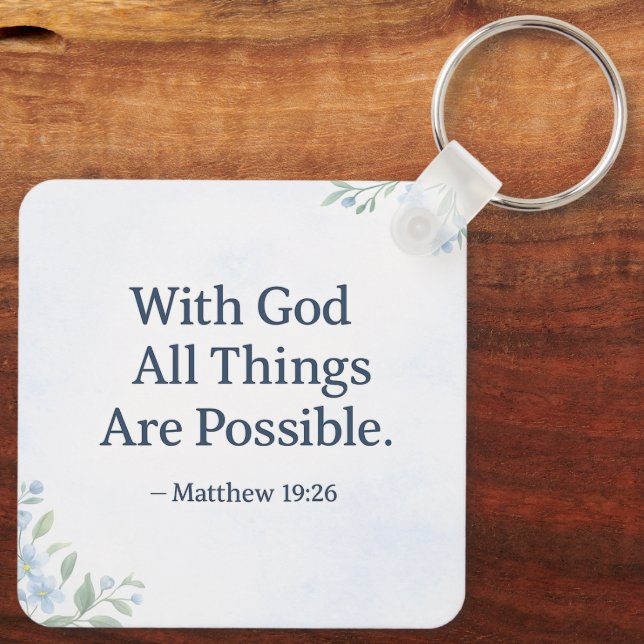 Bible Verse Keychain He Restores My Soul (Back)