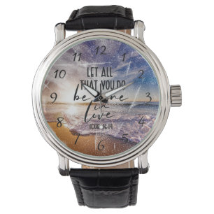 Bible Verse Leather Watch