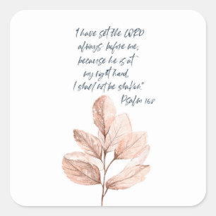 Bible Verse Lord Leafy Square Sticker