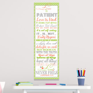 Bible Verse "Love Is" 1Corinthians Poster
