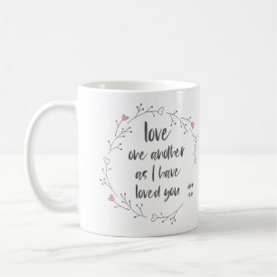 Bible Verse: Love One Another (+ hearts) Coffee Mug