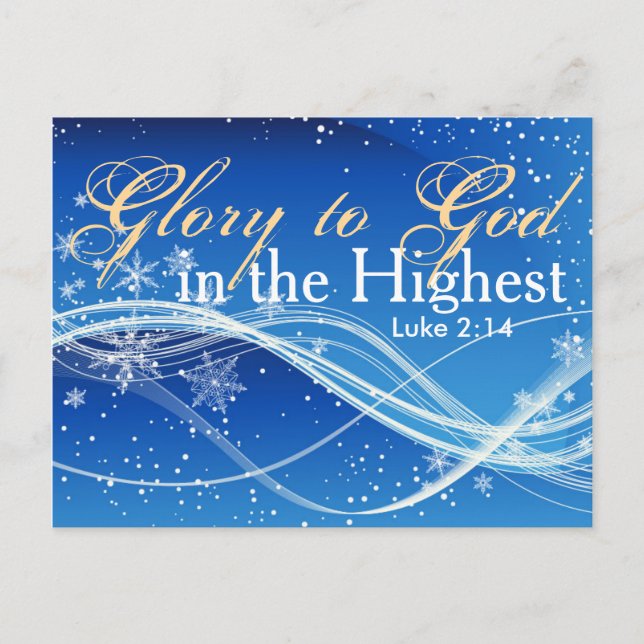 Bible Verse Luke 2:14 Glory to God Postcard (Front)