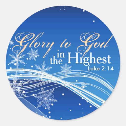 Image of Bible Verse Luke 2:14 Glory to God Stickers