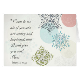 Bible Verse Matthew 11:28 Beautiful Vintage Card