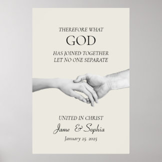 Bible Verse Matthew 19:6 - Wedding Christian Faith Poster