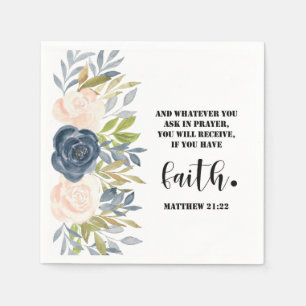 Bible verse Matthew Floral  Square  Napkin