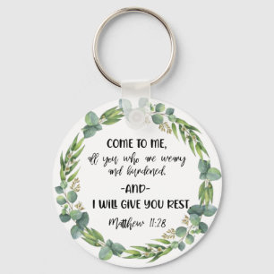 Bible verse Matthew Greenwery Round Keychain