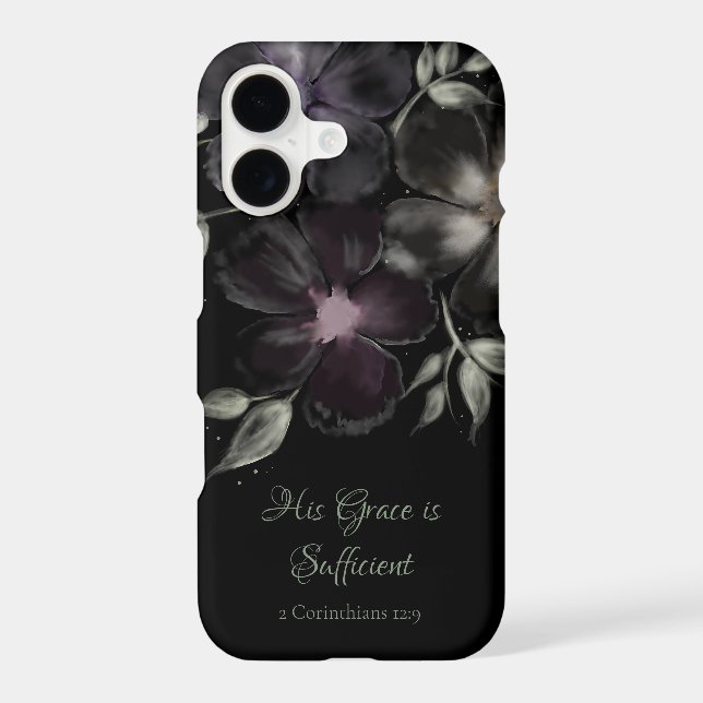 Bible Verse Modern Classic Floral Black (Back)