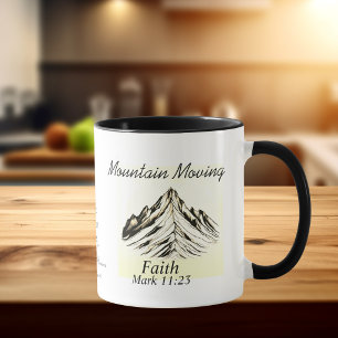Bible Verse Mountain Moving Black Faith Mark 11 Mug