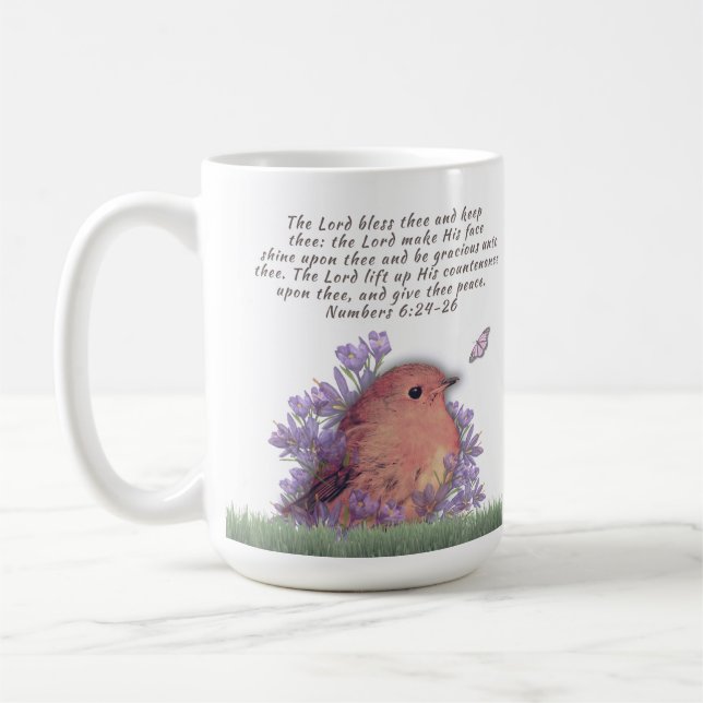 Bible verse mug with nature art- Coffee mug  (Left)