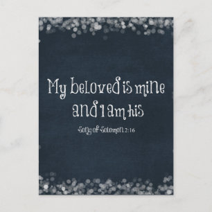 Bible Verse : My Beloved is Mine and I am His Announcement Postcard