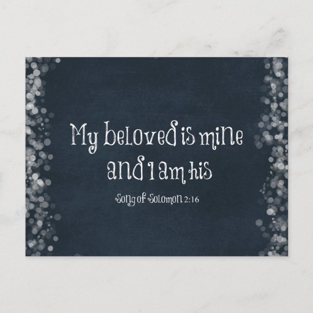 Bible Verse : My Beloved is Mine and I am His Postcard (Front)