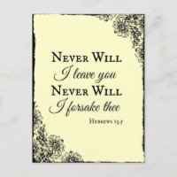 Bible Verse Never Will I leave You