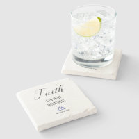 Bible verse on faith stone coaster