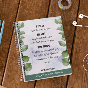 Bible Verse Personalised Greenery Prayer Journal