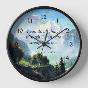 Bible verse, Phil 4:13, I can do all things... Clock
