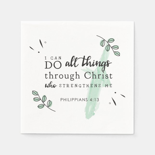 Bible Verse Philippians 4:13 Christian Napkin (Front)