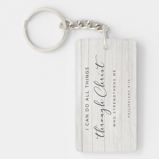 Bible Verse Philippians 4:13 I Can Do All Things Key Ring (Front)