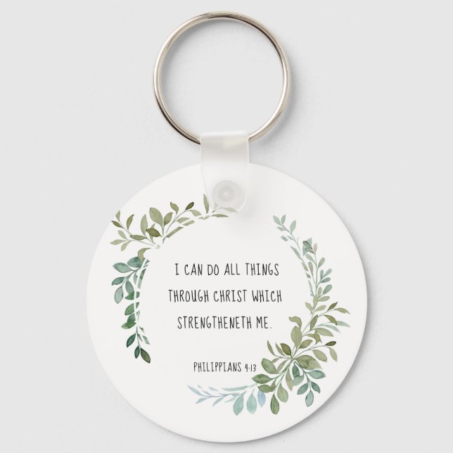 Bible verse, Philippians 4:13  Key Ring (Front)