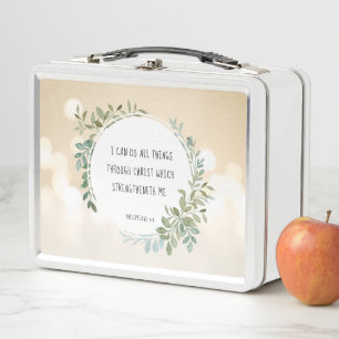 Bible verse, Philippians 4:13 Metal Lunch Box