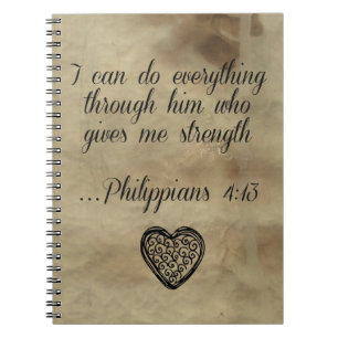 Bible Verse Philippians 4:13 Notebook