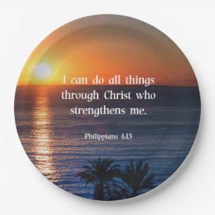 Bible verse, Philippians 4:13 Paper Plate