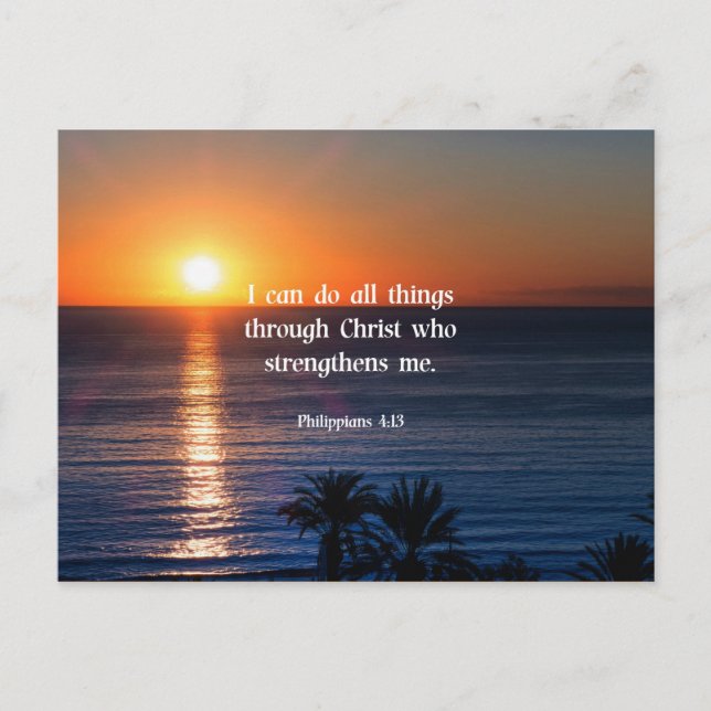 Bible verse, Philippians 4:13 Postcard (Front)