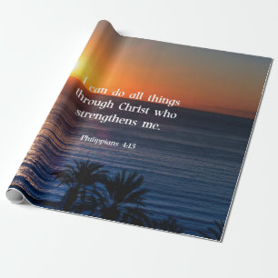 Bible verse, Philippians 4:13 Wrapping Paper