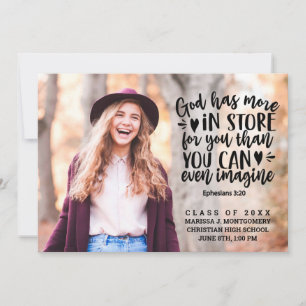 Bible Verse Photo Modern Typography Graduation Announcement