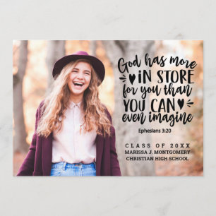 Bible Verse Photo Typography Graduation Party Invitation
