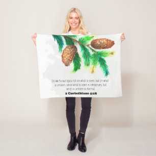 Bible verse Pine Fleece Blanket