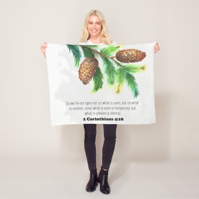 Bible verse Pine Fleece Blanket (In Situ)