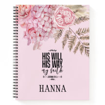 Bible Verse Pink Blush Pampas Grass Notebook