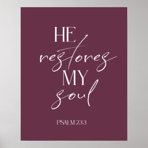 Bible verse plum white scripture poster