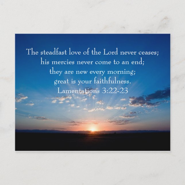 Bible Verse Postcard- Steadfast Love of the Lord Holiday Postcard (Front)