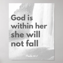 Bible verse poster, christian wall art, Psalm 46:5