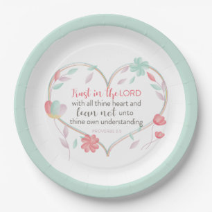Bible Verse Proverbs 3:5 Heart Paper Plates