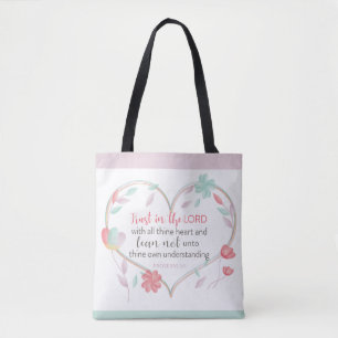 Bible Verse Proverbs 3:5 Tote Bag