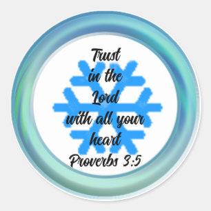 Bible Verse Proverbs 3:5 Trust Round Sticker