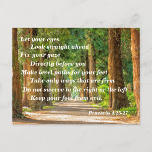Bible Verse Proverbs 4:25-27 Postcard